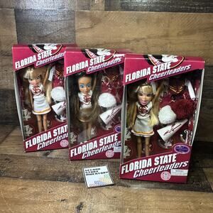 VINTAGE FLORIDA STATE UNIVERSITY FSU SEMINOLES CHEERLEADER DOLL Bundle Lot Of 3